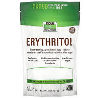 Эритритол NOW Foods, Real Food "Erythritol" натуральный сладкий вкус (454 г)