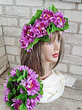 Український віночок з квітів на голову "Свіжість півоній", фото 9
