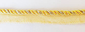 Шнур — кант меблевий вбудований 5 мм жовтий/золото люрекс 