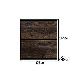 Високий комод з дверцятами Джулі KOM4D 102 см венге магія з фасадом дуб конкордія БРВ-Україна