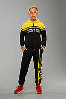 Детский спортивный костюм для мальчиков Sasha Мятный (134-164 см) на весну осень лето 134, Черный/желтый