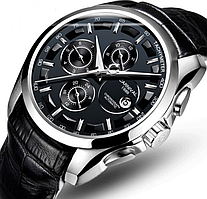 Годинники чоловічі класика, Годинники механічні чоловічі на шкіряному ремінці з автопідзаводом