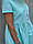 Жіноче літнє плаття по коліно в горох, Сукня сорочка вільного крою, сукня сорочка у горошок на літо, фото 3