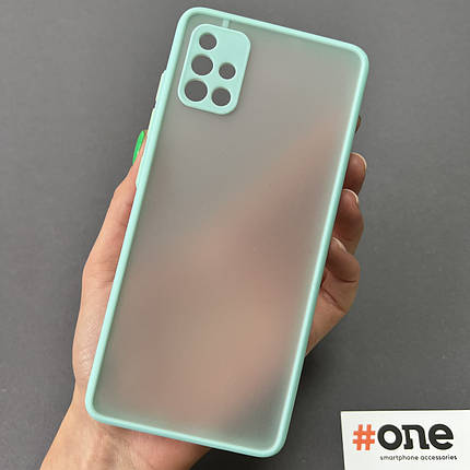 Чохол для Samsung Galaxy A51 із захистом для камери щільний матовий чохол на телефон самсунг а51 бірюзовий TCB, фото 1