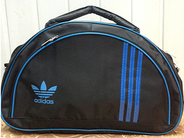 Спортивная сумка для фитнеса Adidas, Адидас черная с голубым ( код: IBS025BL )