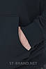 M-3XL. Чорна чоловіча худі з принтом на грудях, кофта з капюшоном Samo™ Узбекистан, трикотаж двунитка, фото 5