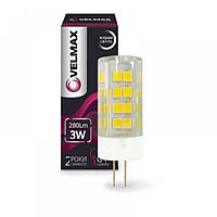 LED лампа 3W капсульная Velmax V-G4 12V G4 4500K 280Lm угол 360 °