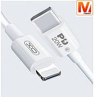 Кабель быстрой зарядки Type-C to Lightning XO NBQ189A PD 20W 100 см White