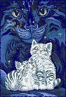 Малюнок на канві для вишивки нитками муліне 81743 Зоряні котики
