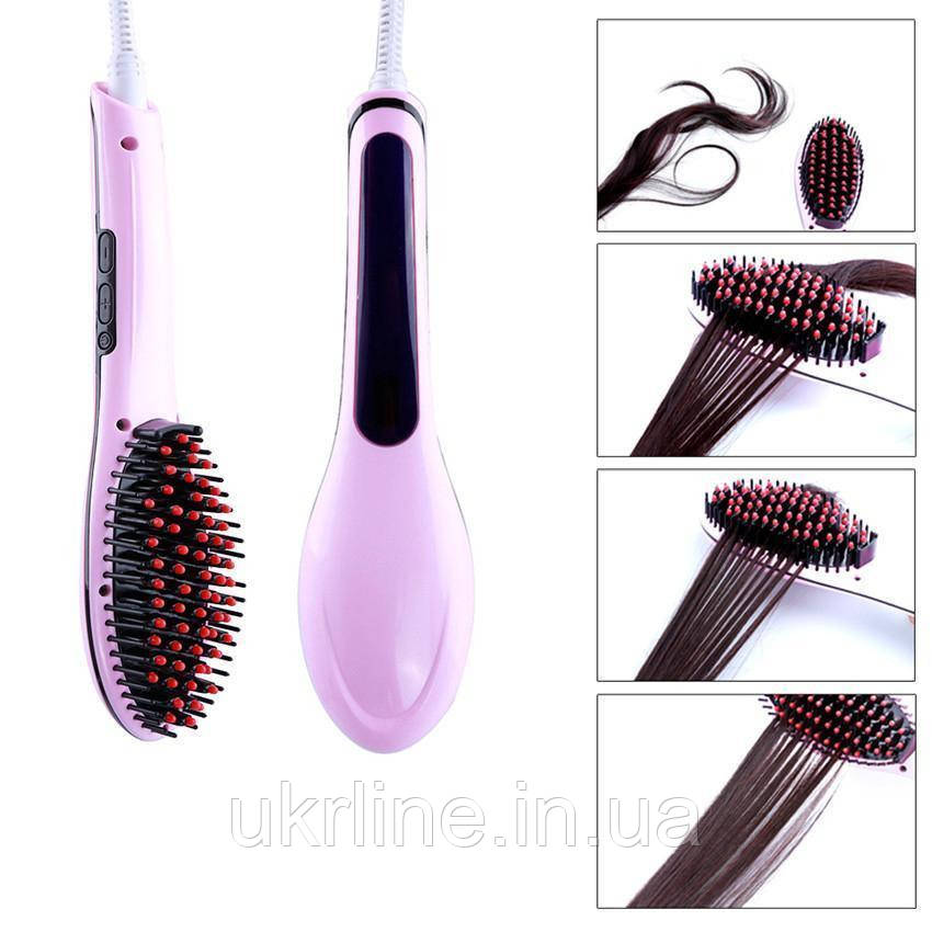 Расческа для выпрямления волос Fast Hair Straightener, электрический выпрямитель в виде расчески straightener - фото 4 - id-p262989043
