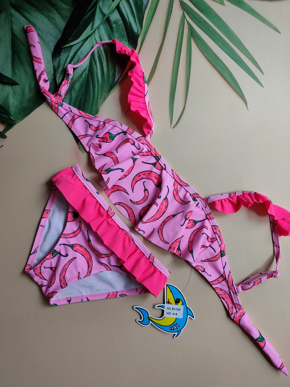 Купальник раздельный для девочек Teres 1050 Перчинки розовый (В НАЛИЧИИ ТОЛЬКО 30 32 34 36 УКР р-ры)