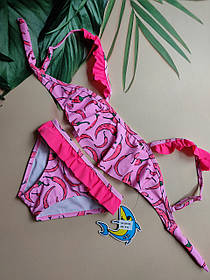 Купальник раздельный  для девочек Teres 1050 Перчинки розовый (В НАЛИЧИИ ТОЛЬКО 30 32 34 36 УКР р-ры)