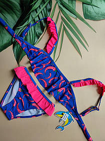 Купальник раздельный  для девочек Teres 1050 Перчинки электрик (В НАЛИЧИИ ТОЛЬКО 30 32 34 36 УКР р-ры)