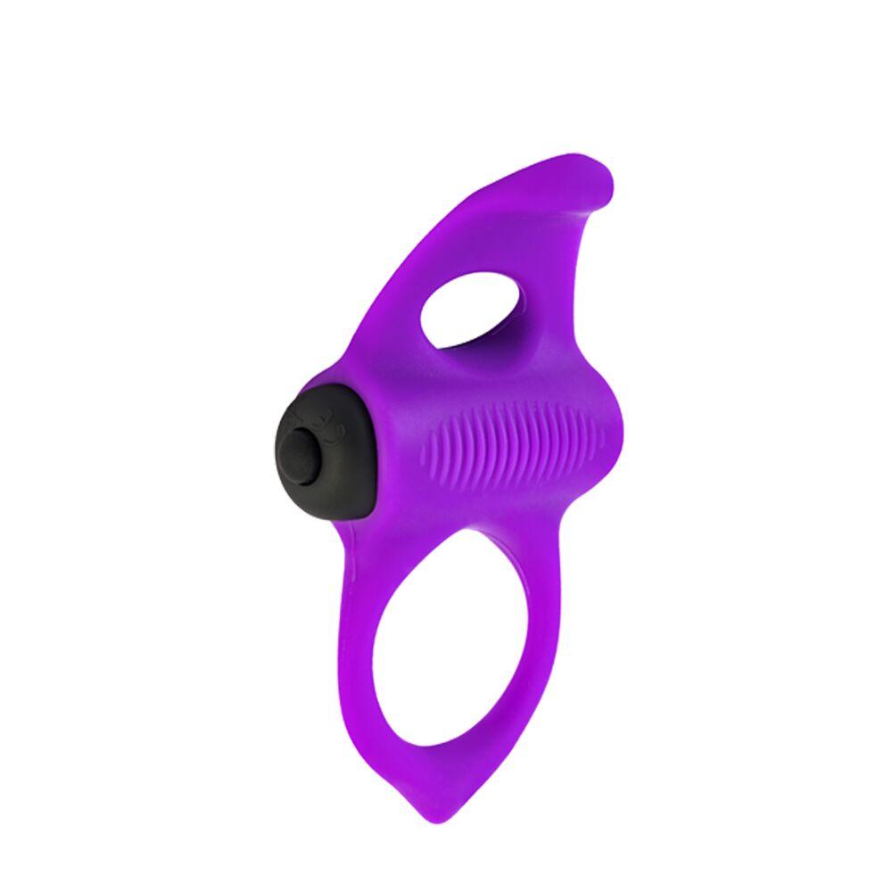 Ерекційне виброкольцо Adrien Lastic Lingus MAX Violet з язичком для стимуляції клітора