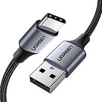 USB кабель Type-C UGREEN USB to Type-C Cable Aluminium Braid 3A 2m Black (US288)