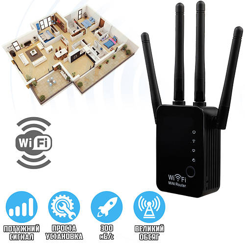 Купить Wi-Fi Усилитель сигнала роутера с 4 антеннами Pix-Link LV-WR16 ...