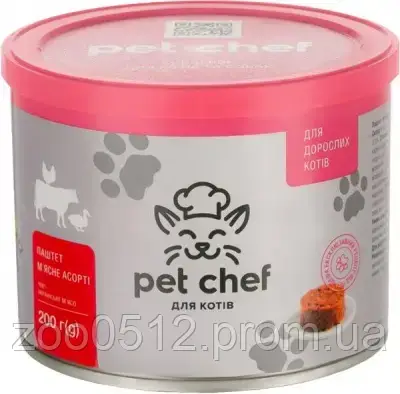 Pet Chef паштет мясний з мясним асорті 200 г, фото 2