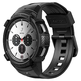 Чехол і ремінець Spigen для Galaxy Watch 4 Classic (42m) Ruged Armor Pro 2 in 1, Black