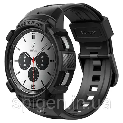 Чехол і ремінець Spigen для Galaxy Watch 4 Classic (42m) Ruged Armor Pro 2 in 1, Black, фото 1