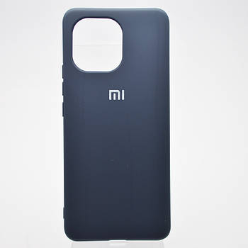 Чохол накладка Silicon Case Full cover для Xiaomi Mi 11 Navy blue