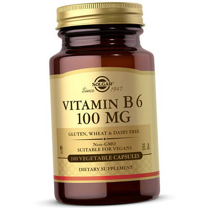 Вітамін Б6 Solgar Vitamin B6 100 mg 100 вег капс, фото 2
