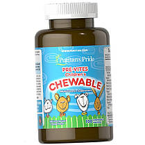 Вітаміни для дітей Puritan's Pride Children's Chewable 100 waffers orange, фото 5