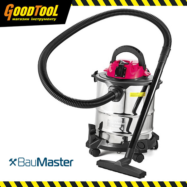 Пилосос для вологого та сухого прибирання 20л BauMaster VC-7220BE