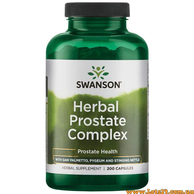 Тримання простати Swanson Herbal Prostate Complex 200 капсул Со Пальметто вітаміни для здоров'я простати, фото 1