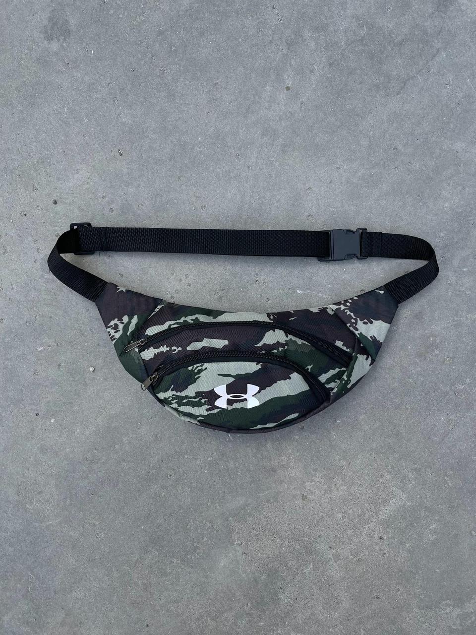 Бананка через плече на пояс under armour хакі камуфляж сумка поясна спортивна андер армор