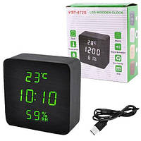 Електронний настільний годинник USB з календарем і гігрометром VST