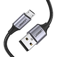 MicroUSB кабель  UGREEN microUSB to USB Cable Aluminum Braid 2A 1m Black (US290)