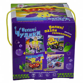 Пазли 4в1 Веселі чудики Strateg (20170S)