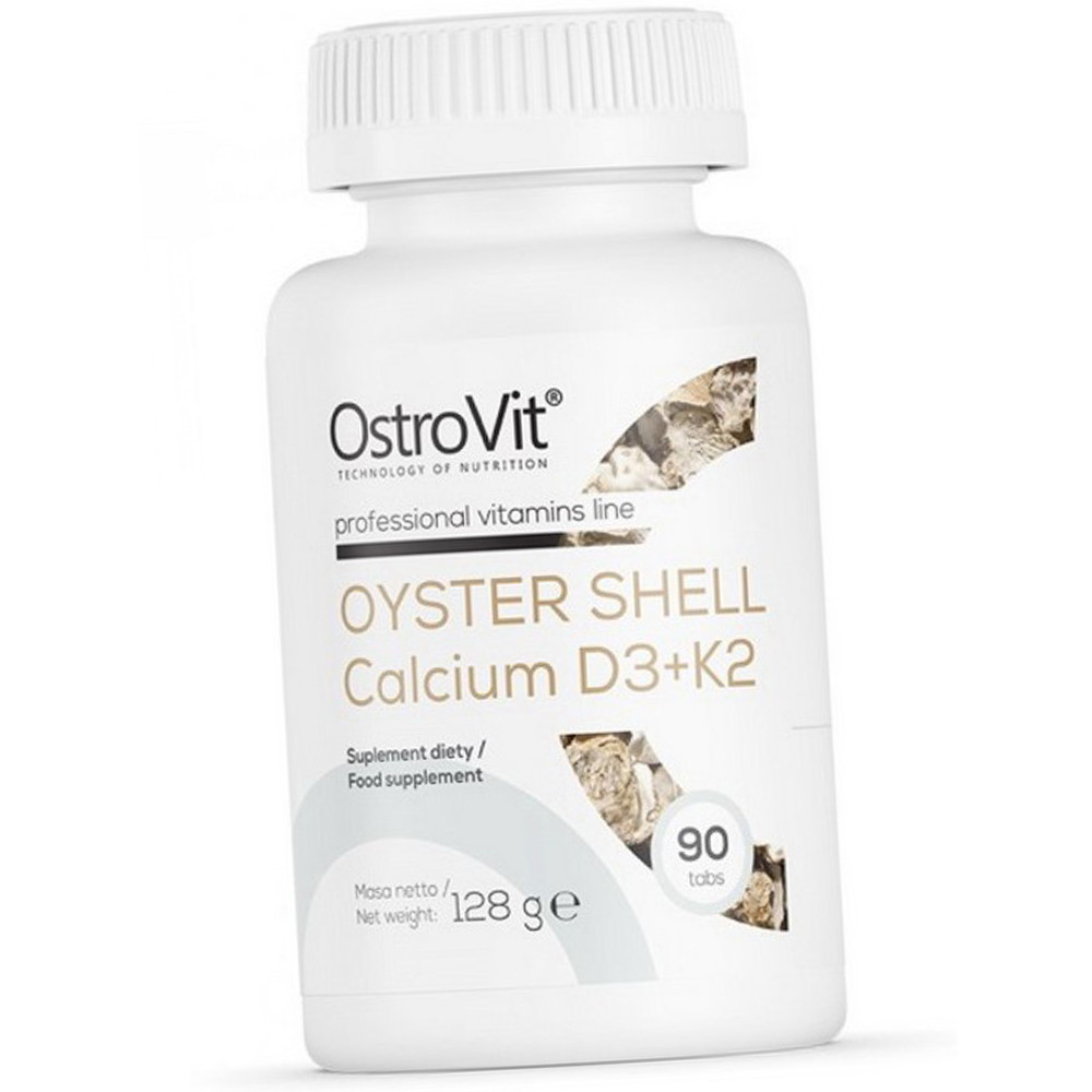 Кальцій Д3 К2 OstroVit Oyster Shell Calcium D3 + K2 90 таблеток