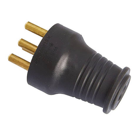 Вилка каучукова переносна KEFT 3Р+РЕ 25А IP44 чорна, фото 1