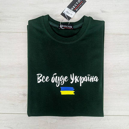 Футболка чоловіча патріотична зелена HECTOR, фото 3