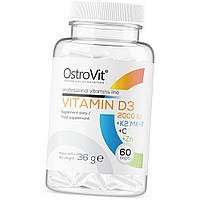 Витамин Д С К и цинк OstroVit Vitamin D3 2000 IU+K2+MK-7+C+Zn 60 caps