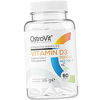 Витамин Д3 К2 с витамином С и Цинком OstroVit Vitamin D3 2000 IU+K2+MK-7+C+Zn 60 капсул
