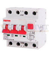 Дифавтомат з захистом від надструмів e.rcbo.pro.4.C16.100, 3P+N, 16А, С, тип А, 100мА, E.NEXT