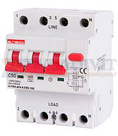 Дифавтомат з захистом від надструмів e.rcbo.pro.4.C50.100, 3P+N, 50А, С, тип А, 100мА, E.NEXT