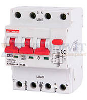 Дифавтомат з захистом від надструмів e.rcbo.pro.4.C50.30, 3P+N, 50А, С, тип А, 30мА, E.NEXT