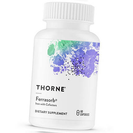 Залізо з вітаміном В6 В12 Thorne Research Ferrasorb 60 caps, фото 3