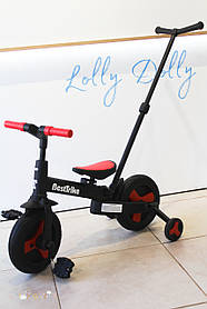 Двоколісний велосипед-трансформер з додат. колесами з батьк. ручкою Best Trike, 23031 червоний