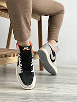 Кроси жіночі Nike Air Jordan Retro 1. Жіноче взуття Найк на кожен день. Стильні кросівки світло-сірі., фото 4