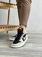 Кроси жіночі Nike Air Jordan Retro 1. Жіноче взуття Найк на кожен день. Стильні кросівки світло-сірі., фото 5