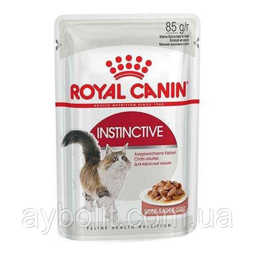 Влажный корм Royal Canin Instinctive для кошек, кусочки в соусе, 85 г, фото 1
