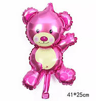 Фольгированный шар мини-фигура Медведь розовый, 41х25 см