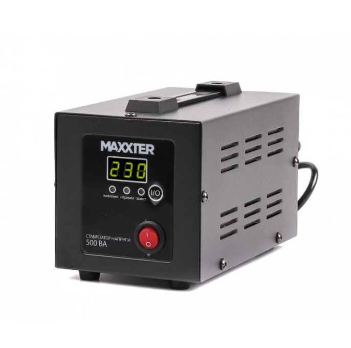 Maxxter MX-AVR-E500-01 - стабилизатор для котла газового твердотопливного Стабілізатор напруги с дисплеем