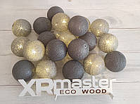 Гірлянда кульки, ліхтарики , Сірі, фото 6