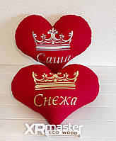 Іменні подушки у вигляді сердечка під заказ, фото 2