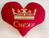 Іменні подушки у вигляді сердечка під заказ, фото 3